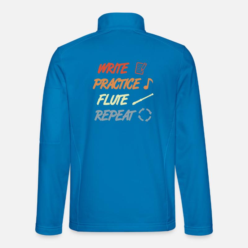 Write Practice Flute Repeat - Unisex Softshelljacke - Lichtblau