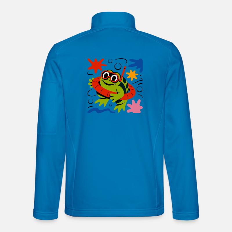 Frosch mit Taucherbrille - Unisex Softshelljacke - Lichtblau