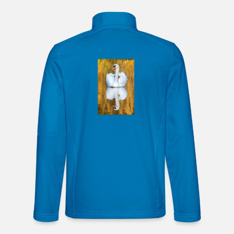 Schwanensee, Schwan im See mit Spiegelbild Unisex Softshelljacke