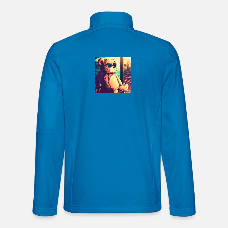 Teddy on Bus - Unisex Softshelljacke - Lichtblau