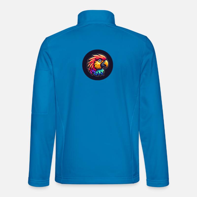 Papagei Ara Kopf bunt Cartoon Comic Unisex Softshelljacke