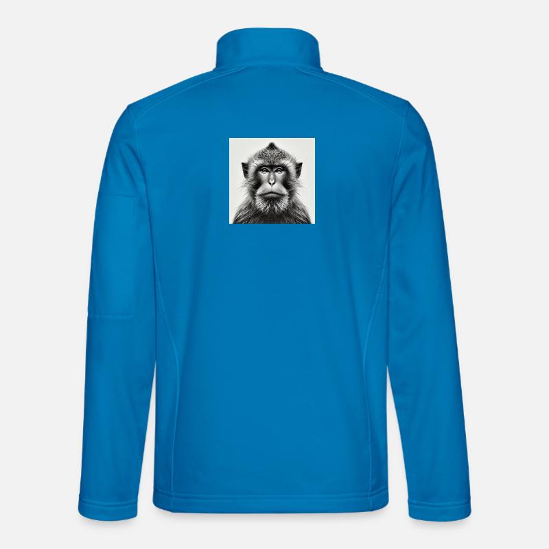 Affe in Graustufen - Unisex Softshelljacke - Lichtblau