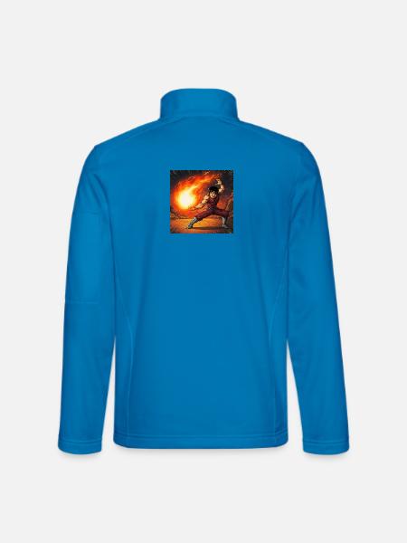 Combattant de boules de feu dans le volcan - Veste en tissu softshell Unisexe - bleu clair - Dos