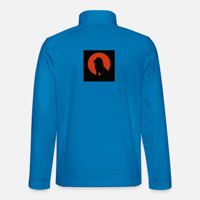 Löwen-Silhouette im Sonnenkreis - Unisex Softshelljacke - Lichtblau
