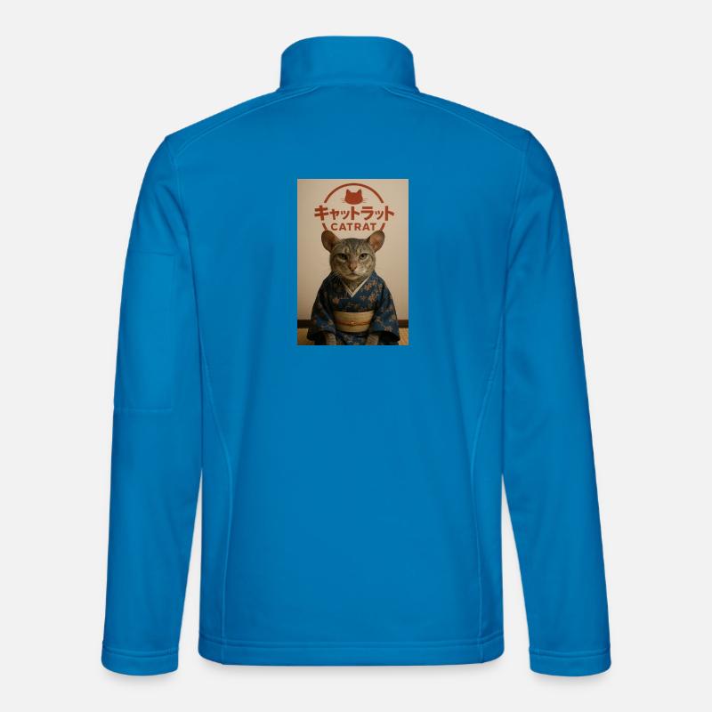 Cat Elegance im Kimono - Unisex Softshelljacke - Lichtblau