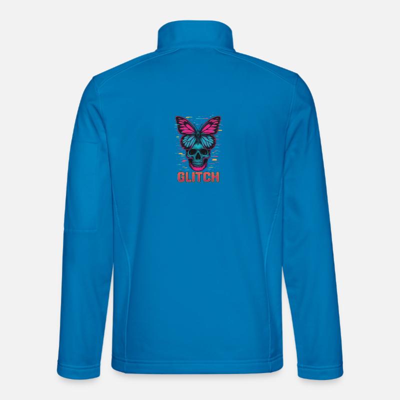 Neon Skull with Butterfly Design - Unisex Softshell Jacket - light blue
