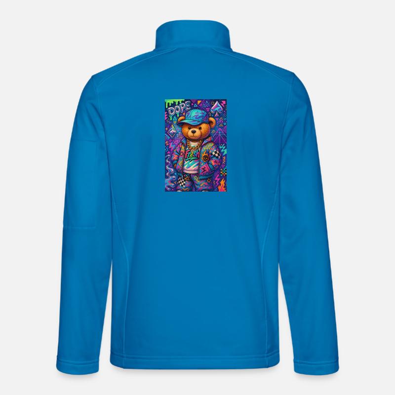 Bear in retro urban mode - Unisex Softshell Jacket - light blue