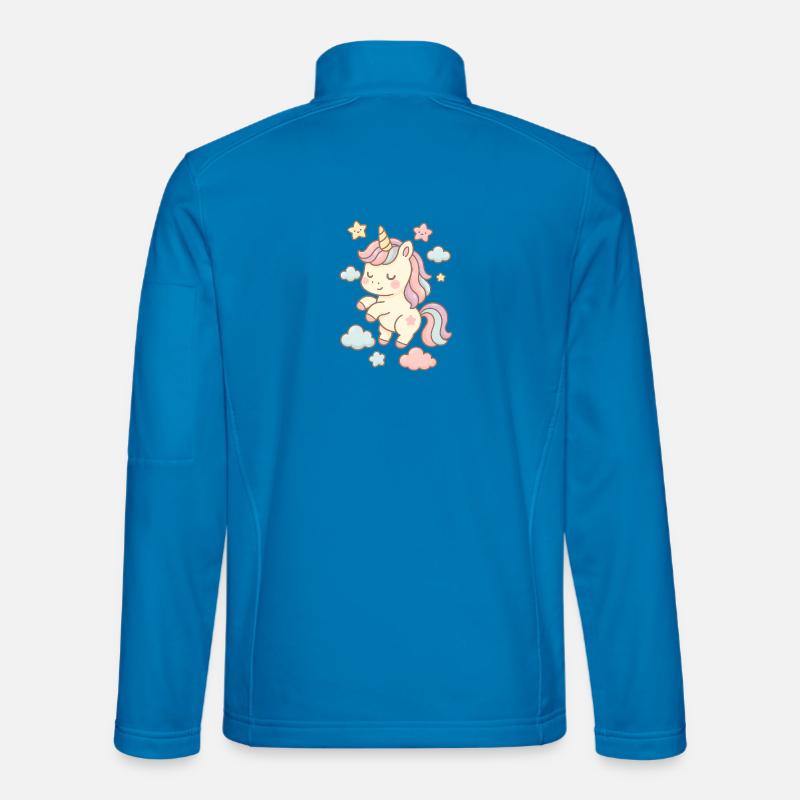 Beautiful unicorn illustration with pastel pattern Unisex Softshell Jacket