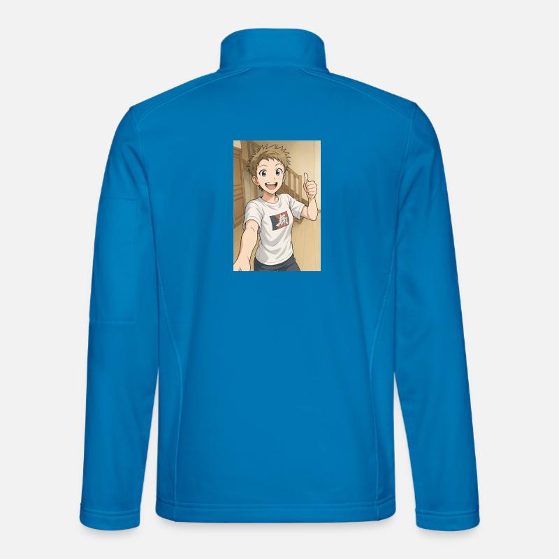 Hero Manga Lächeln - Unisex Softshelljacke - Lichtblau