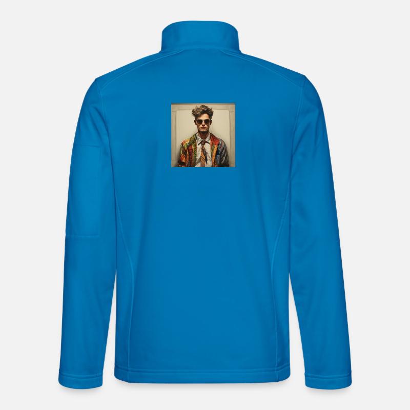 Veste rebelle patchwork - Veste en tissu softshell Unisexe - bleu clair