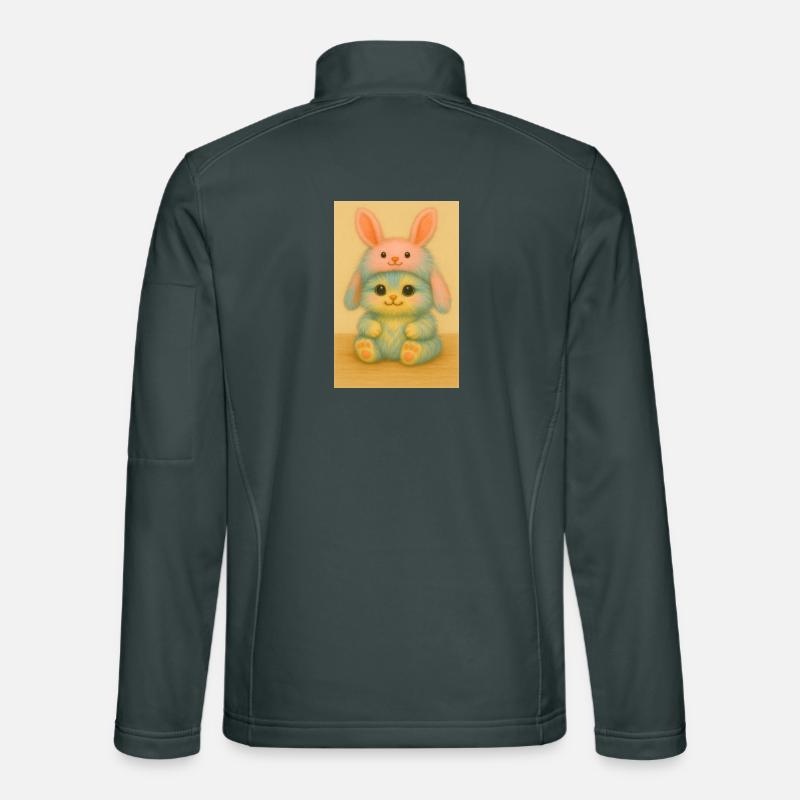 Pastel Plush Bunny Duo Unisex Softshell Jacket