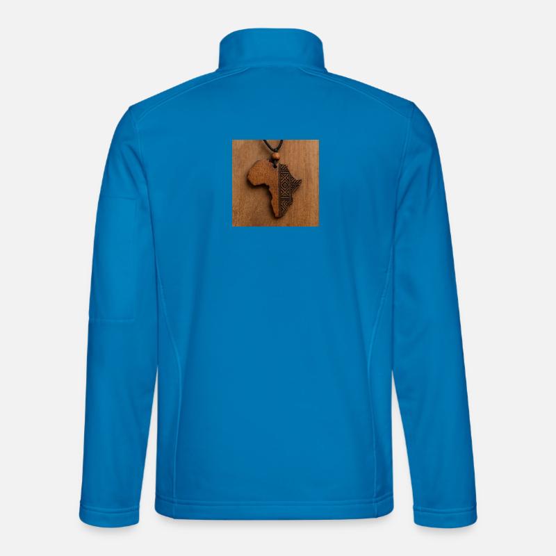 Afrika-Holzgraviertes Stammesmuster - Unisex Softshelljacke - Lichtblau