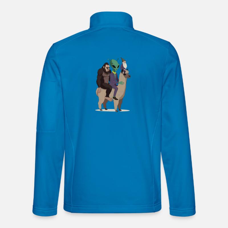 Außerirdischer Gentleman auf Kamel - Unisex Softshelljacke - Lichtblau