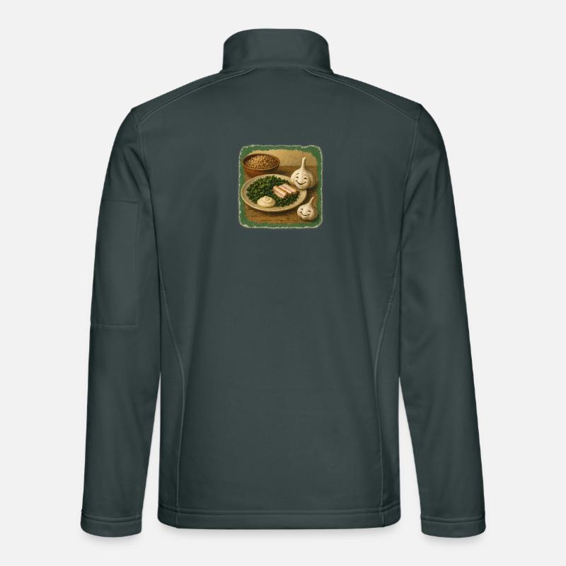 Smiling garlic with kale Unisex Softshell Jacket