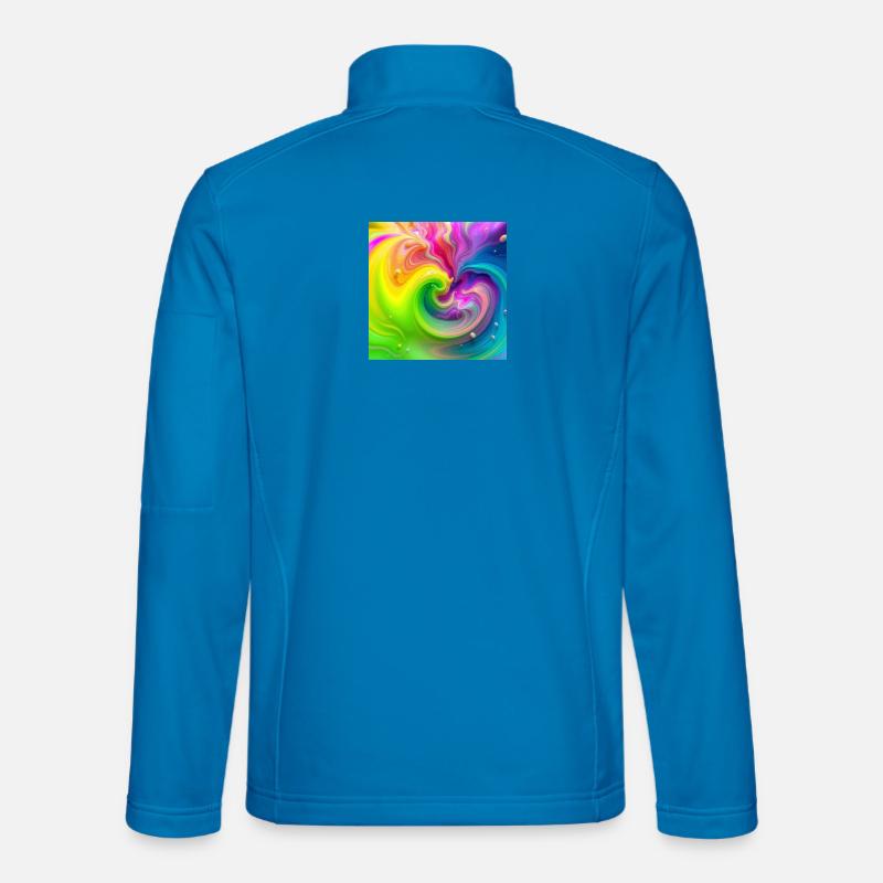 Farbwirbel Neon Regenbogen - Unisex Softshelljacke - Lichtblau