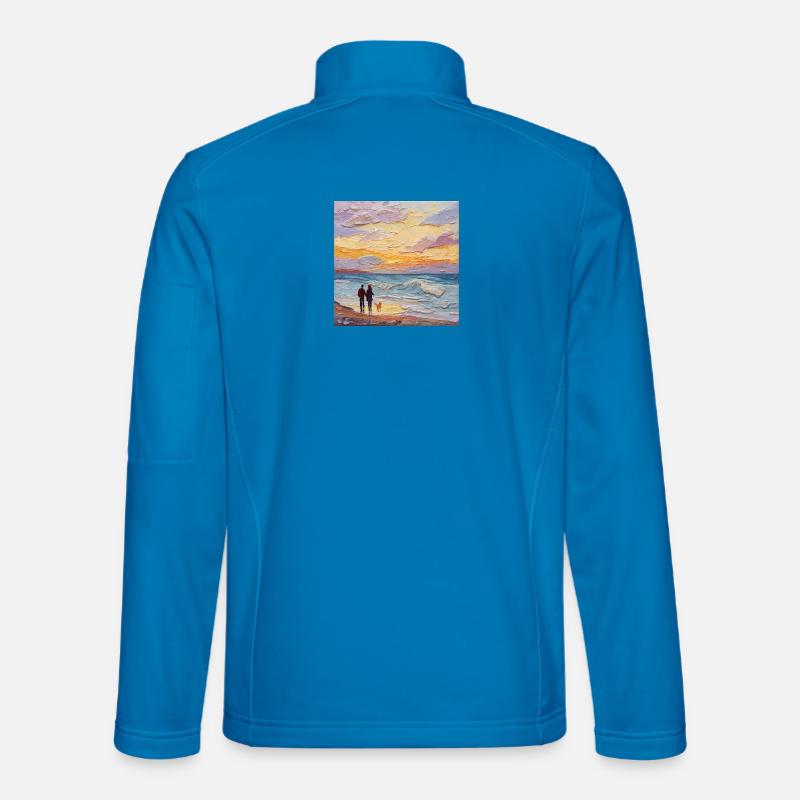 Sunset over the sea - Unisex Softshell Jacket - light blue