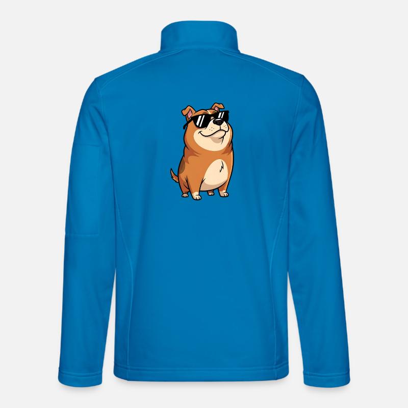 Dicker Dackel mit Sonnenbrille - Unisex Softshelljacke - Lichtblau