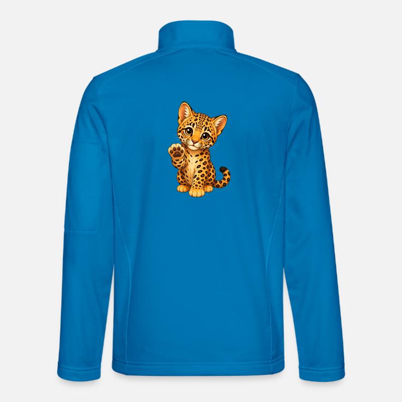 Chaton en apparence de léopard - Veste en tissu softshell Unisexe - bleu clair