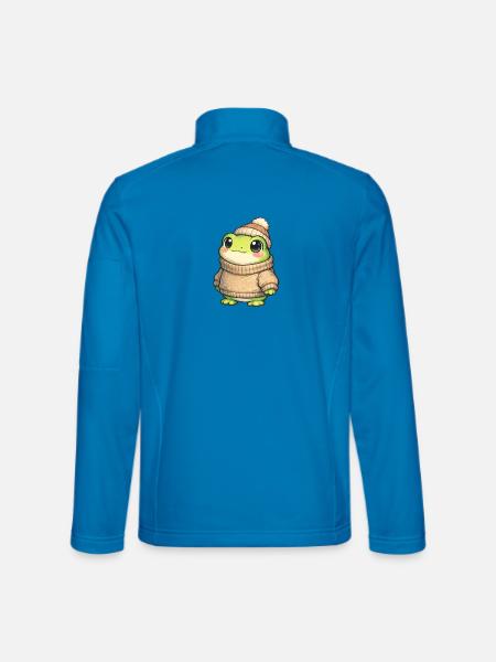 Cuddly frog in winter sweater - Unisex Softshell Jacket - light blue - Back