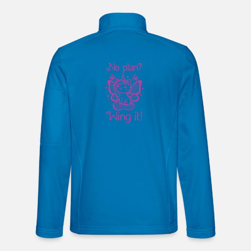 No plan wing it Geflügelte Einhornkatze Unisex Softshelljacke