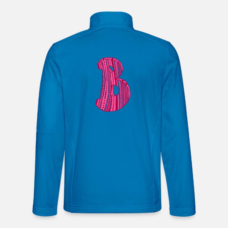 Letter B with character in red Unisex Softshell Jacket
