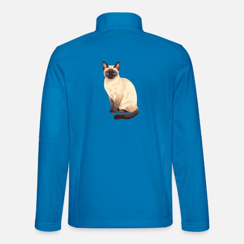Siamese Cat Sitting Cat Lover - Unisex Softshell Jacket - light blue