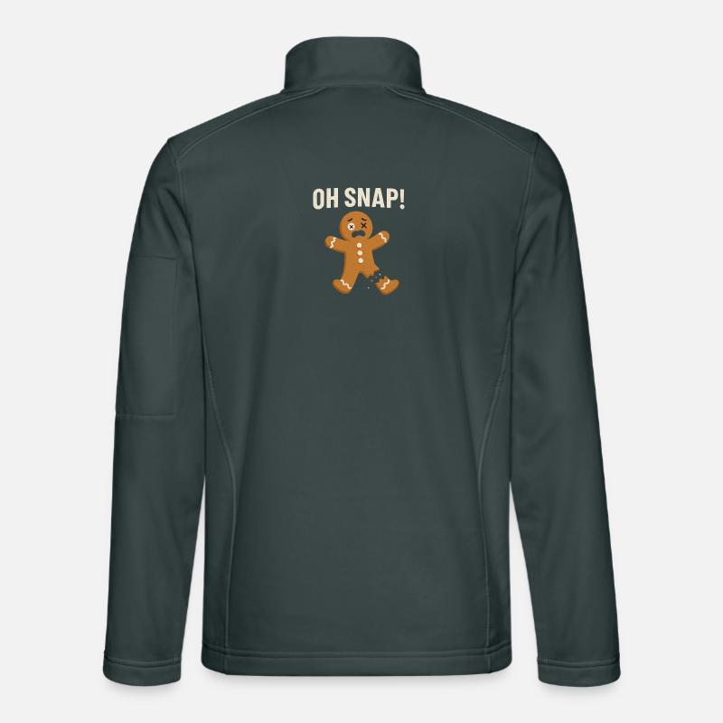 Gingerbread Man with Shocked Expression (Oh Snap) Unisex Softshell Jacket