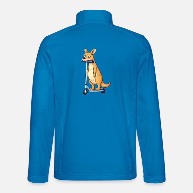 Cute kangaroo on scooter lonely in Australia Unisex Softshell Jacket