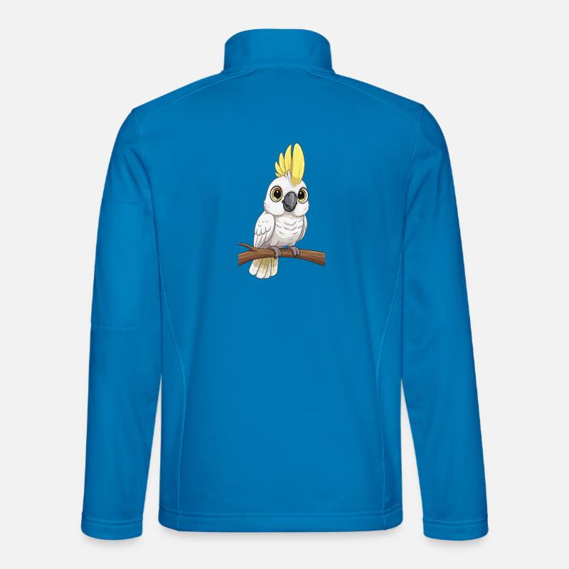 Funny cockatoo with big eyes - Unisex Softshell Jacket - light blue