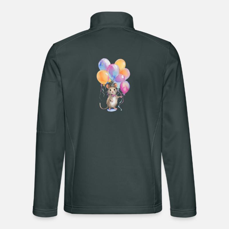 Maus mit Luftballons Unisex Softshelljacke