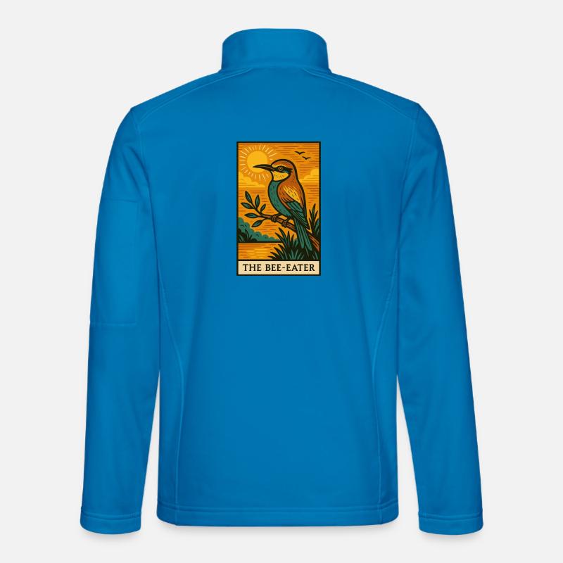 Die Bienenfresser-Sonnenuntergangs-Illustration - Unisex Softshelljacke - Lichtblau