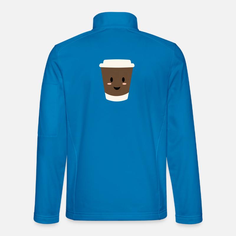 Kawaii Coffee Mug Smile - Unisex Softshell Jacket - light blue