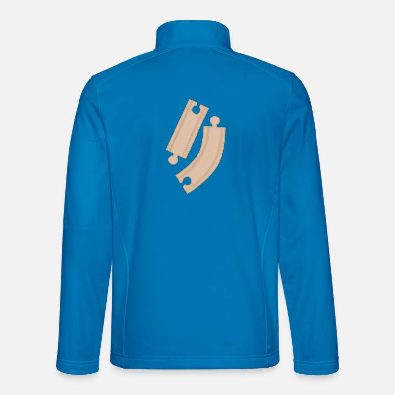 Wooden Curves Puzzle Pattern Rails Unisex Softshell Jacket