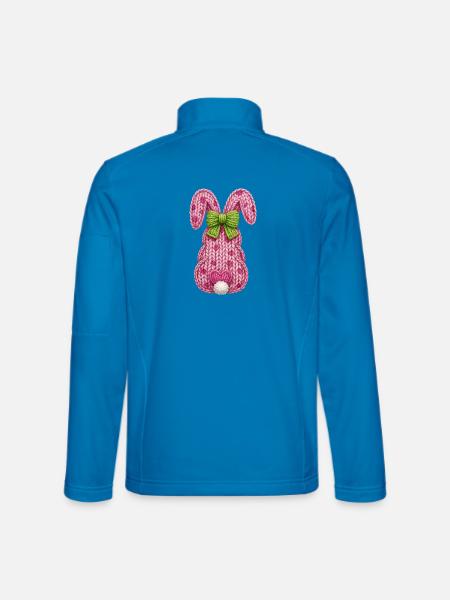 Osterhase von hinten mit Schleife Faux Yarn Ostern - Unisex Softshelljacke - Lichtblau