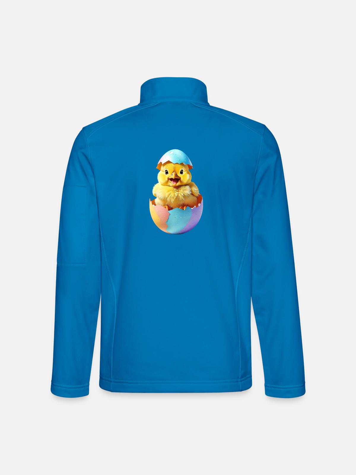 Kueken-Osterei - Unisex Softshelljacke - Lichtblau - Hinten