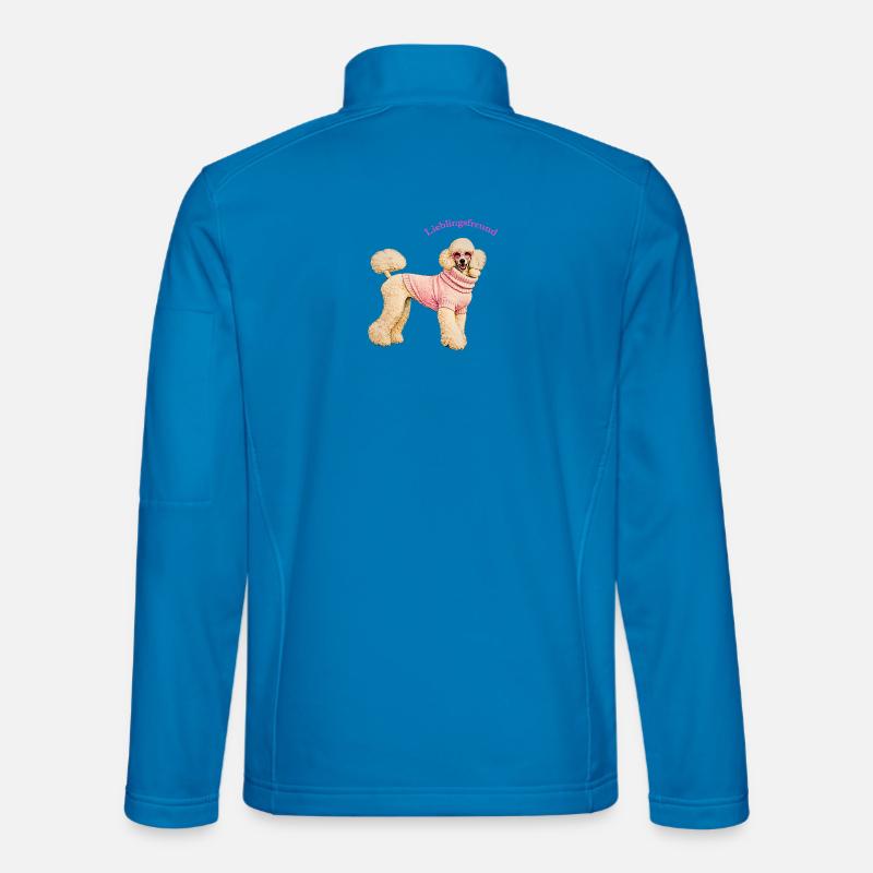 Lieblingsfreund Königspudel im rosa Pullover - Unisex Softshelljacke - Lichtblau