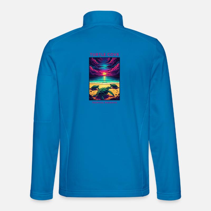 Bahamian Paradise Sunset Turtle Book - Unisex Softshell Jacket - light blue