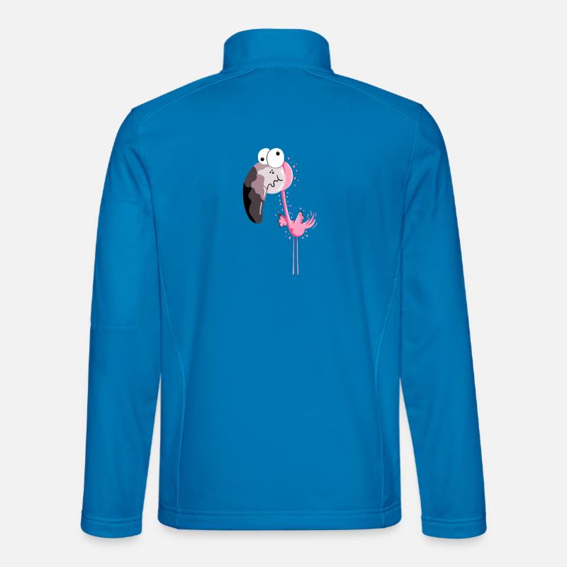 Lustiger Flamingo - Flamingos - Vogel - Comic - Unisex Softshelljacke - Lichtblau