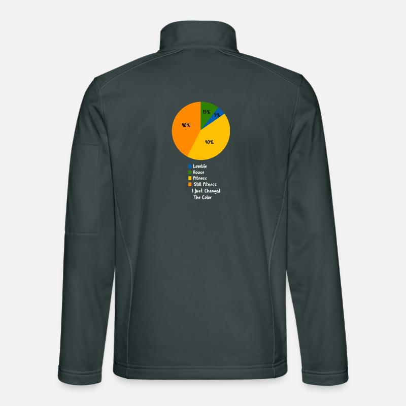 Funny Fitness Routine Pie Chart Humor Unisex Softshell Jacket