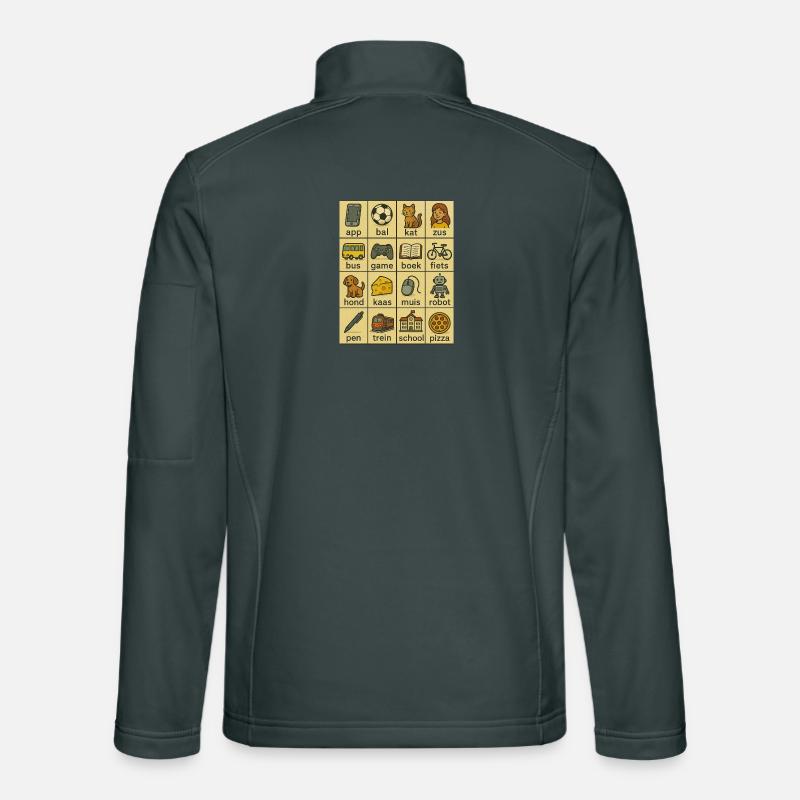 Dutch Word Grid Learning Card Unisex Softshell Jacket