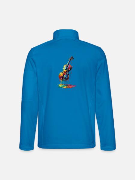 Violin med dryppende maling - Unisex softshelljakke - klar blå