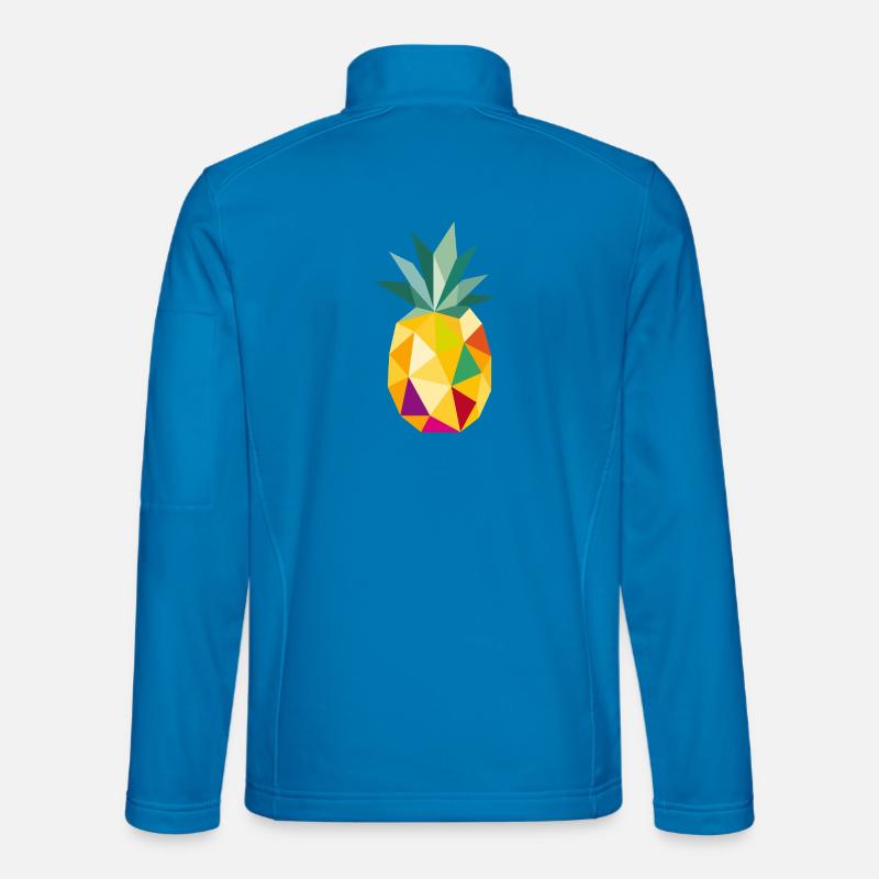 Geometric Pineapple – Tropical Fruit Motif - Unisex Softshell Jacket - light blue