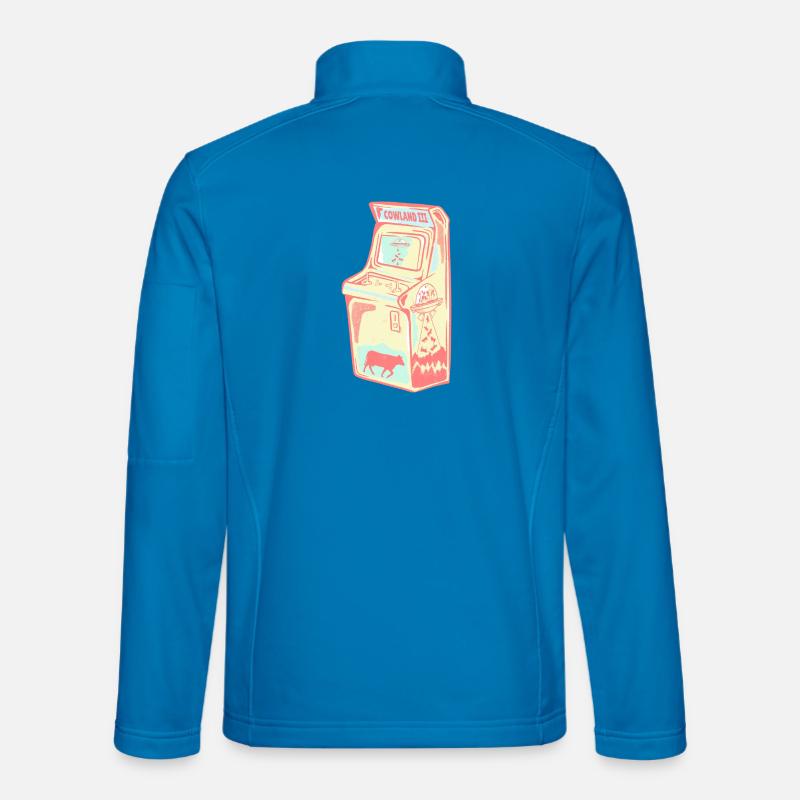 Retro Arcade Alien Cow - Unisex Softshell Jacket - light blue