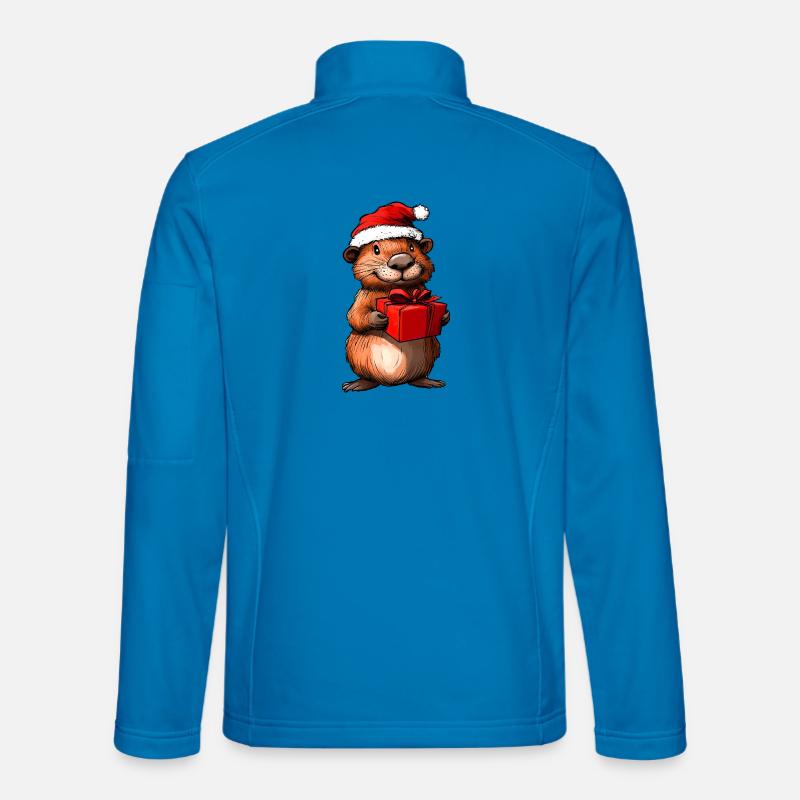 Noël castor / Castor du Père Noël Veste en tissu softshell Unisexe