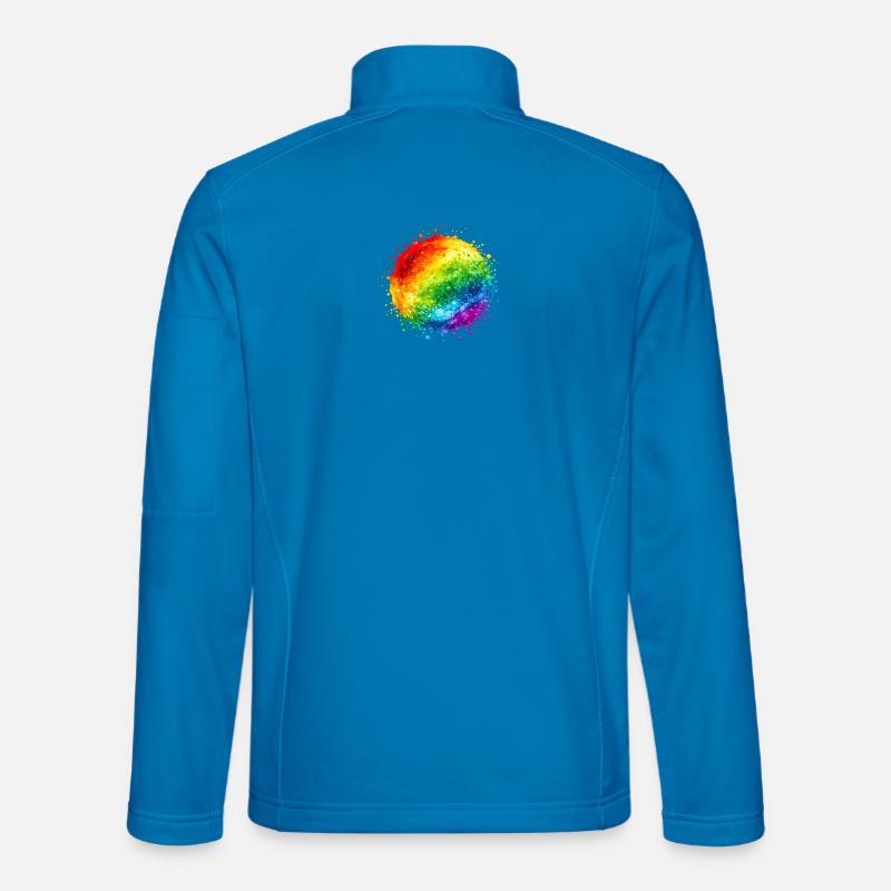 Regenbogenfarbene Farbspritzer Explosion Unisex Softshelljacke