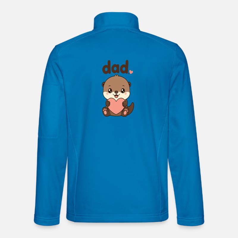 Papa Otter Heart Illustration - Unisex Softshell Jacket - light blue