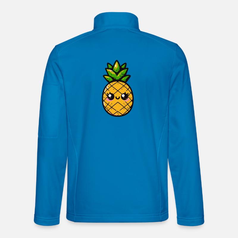 Kawaii pineapple with green foliage - Unisex Softshell Jacket - light blue