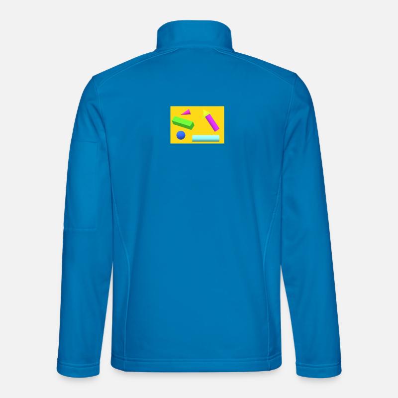 Vibrant Geometric Abstract Print - Unisex Softshell Jacket - light blue