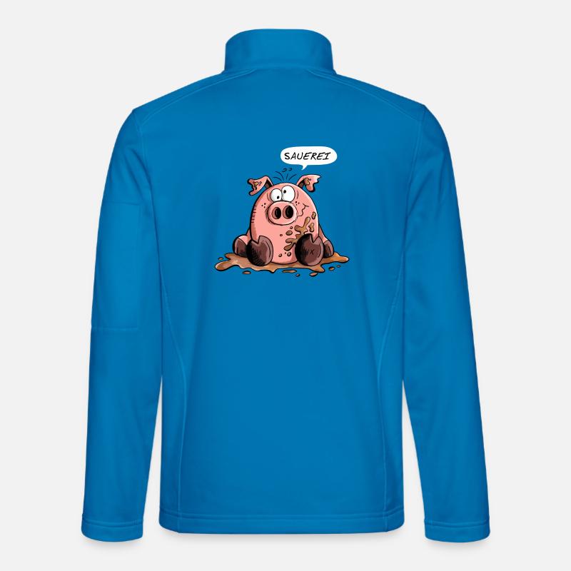 Sauerei - Schwein - Sau - Schweine - Comic - Fun - Unisex Softshelljacke - Lichtblau