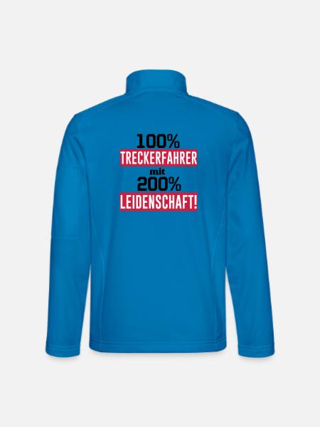 Traktor , Treckerfahrer 200% Leidenschaft ...(25) - Unisex Softshelljacke - Lichtblau - Hinten